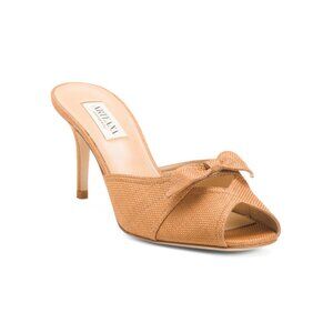 ARTEANA Tan Made In Italy Varenna 75 Peep Toe Slide Heels